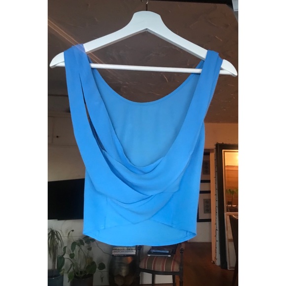 Lush Baby Blue Crop Top, With a Criss Cross Back, Size Medium - Picture 11 of 17